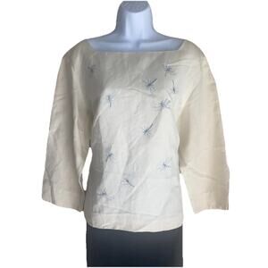 Jordan Women Plus Size Beige Wedding Travel Embroidered Blouse Top Elegant 16W